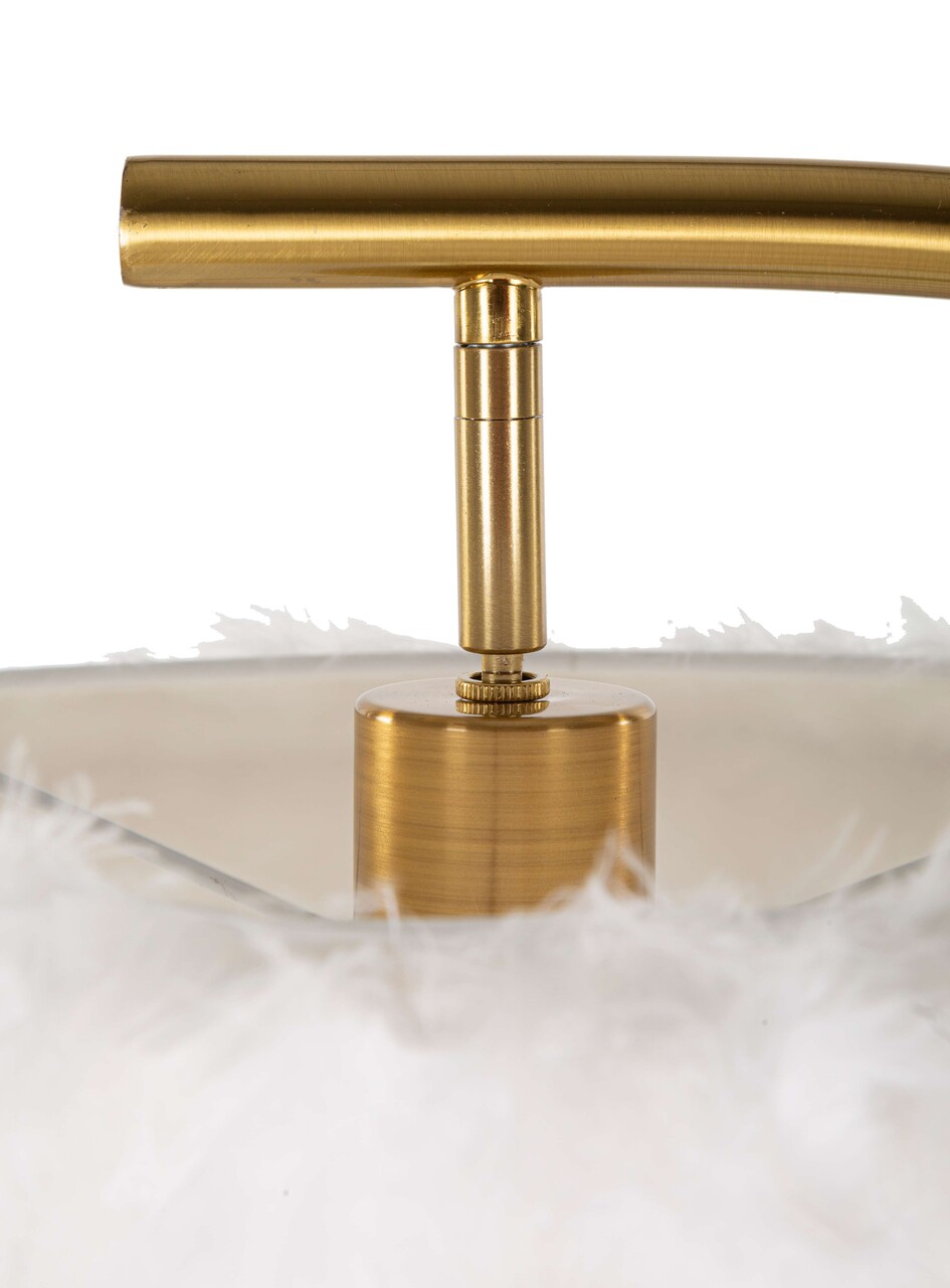Lampadar Diamon, Mauro Ferretti, 1 x E27, 40W, 60x33x170 cm, fier, alb/auriu