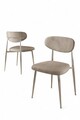 Set scaune 4 piese, Charlotte, Vina, Cappuccino / Chrome