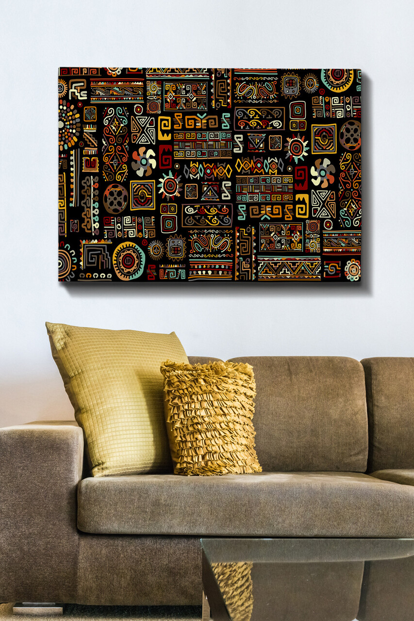 Tablou decorativ Kanvas Tablo (70 x 100) Cadru: 100% LEMN (grosime: 3 cm) Multicolor