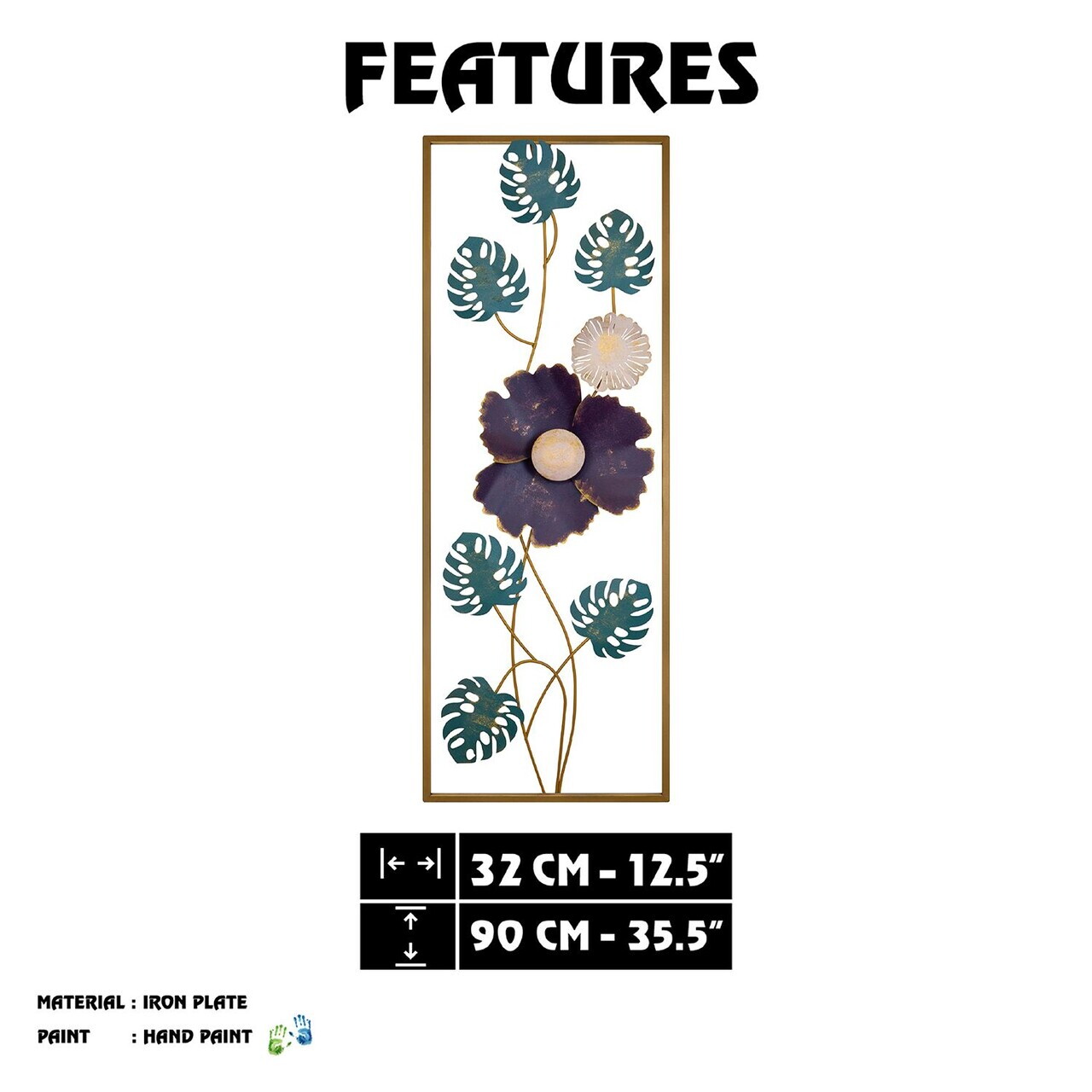 Decoratiune de perete, Gus, Metal, Grosime: 0,6 mm, Multicolor — imaginea 8
