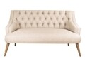 Canapea fixa Lamont, Zeon, 2 locuri, 140x74x80 cm, lemn, crem