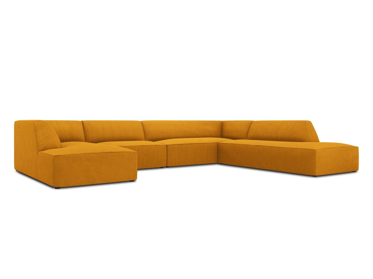Coltar panoramic dreapta 7 locuri, Ruby, Micadoni Home, BL, 366x273x69 cm, velur, galben - 1 | YEO