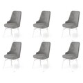 Set de scaune, Charlotte, Pare, Metal, Gri/Alb