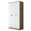 Dulap pentru haine, Rani, BA117, 90x170x42.5 cm, PAL, Nuc/Alb