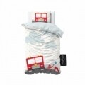 Lenjerie de pat pentru o persoana, Small Fireman White, Royal Textile, 2 piese, 140 x 200 cm, 100% bumbac, multicolora