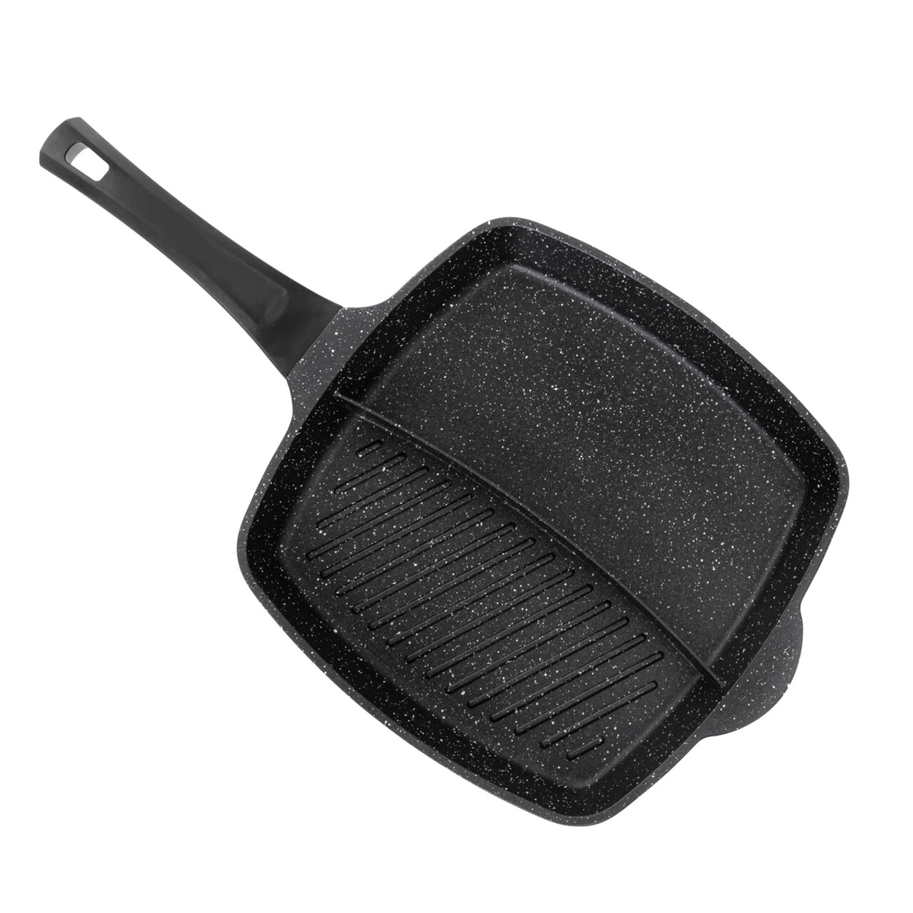 Tigaie grill cu 2 compartimente Lucaso, Homla, 28x28x4.5 cm, 1.6 L, aluminiu/plastic, negru - view 3