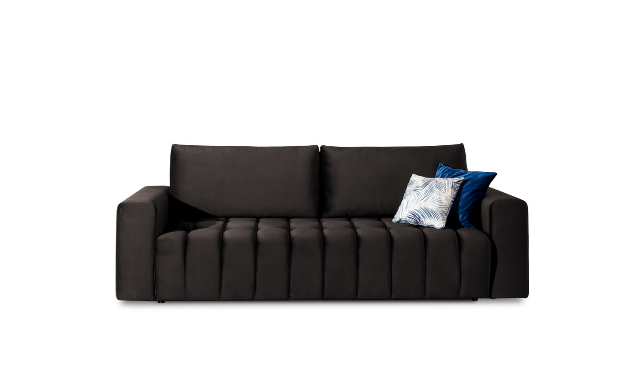 Canapea extensibila 3 locuri ELTAP, Laz02, Lazaro, 247x97x92 cm, lemn/poliester, maro inchis - 1 | YEO