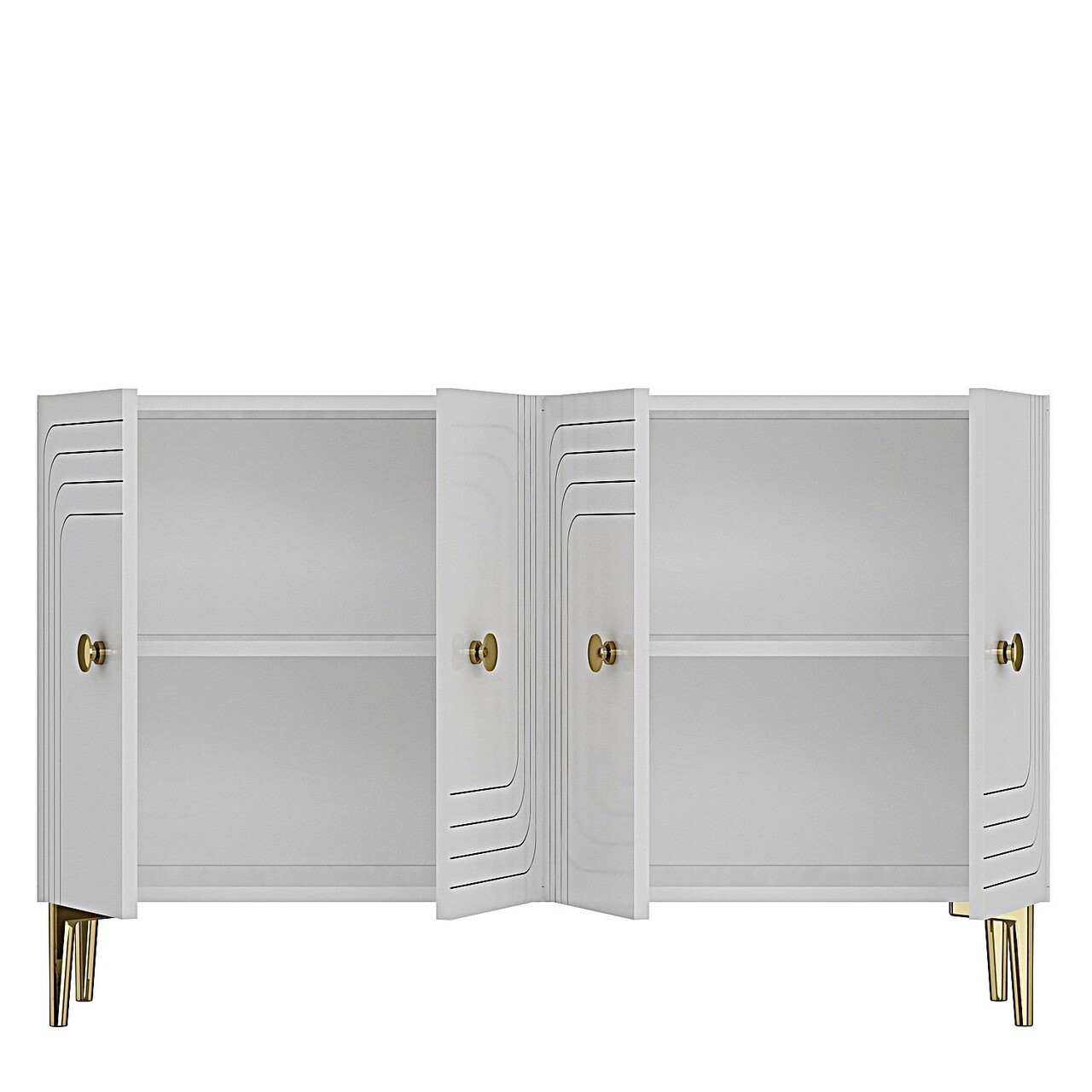Consola, Hanah Home, Lessi 120, 120x75x32 cm, Alb/Auriu - view 6