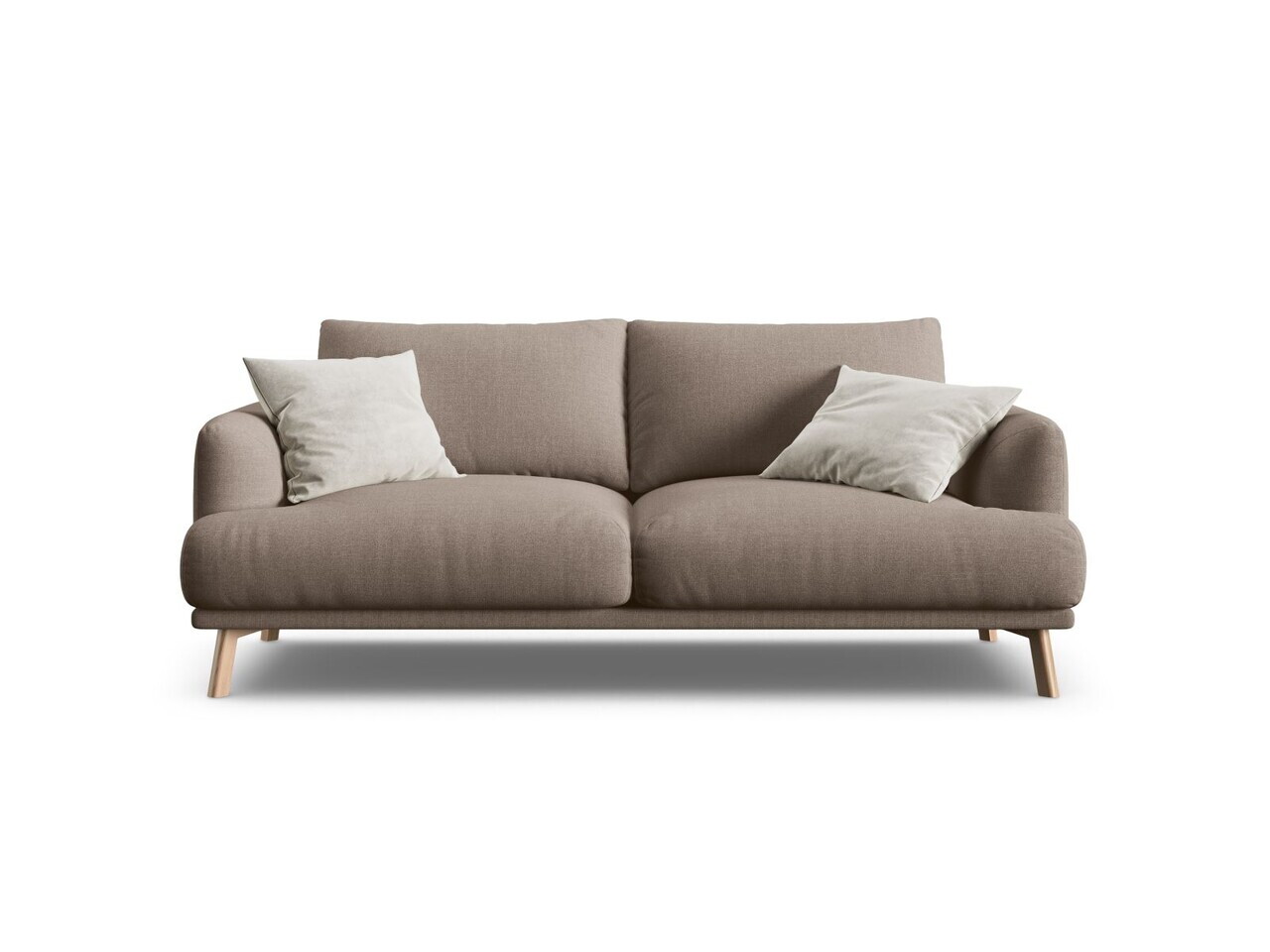 Canapea 2 locuri, Naomi, Micadoni Home, 170x95x75 cm, tesatura structurata, cappuccino
