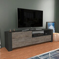 Comoda TV, Retricy, Piedmont, 160x36.8x46 cm, PAL, Antracit / Stejar închis