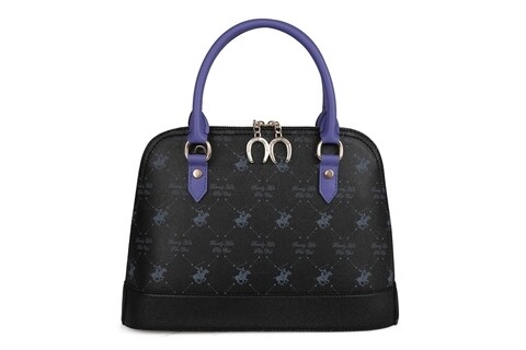 Geanta Beverly Hills Polo Club, 710, piele ecologica, negru/mov