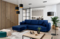 Coltar extensibil stanga 4 locuri ELTAP, LT-40VE, Dalia, 289x190x95 cm, lemn/poliester, albastru