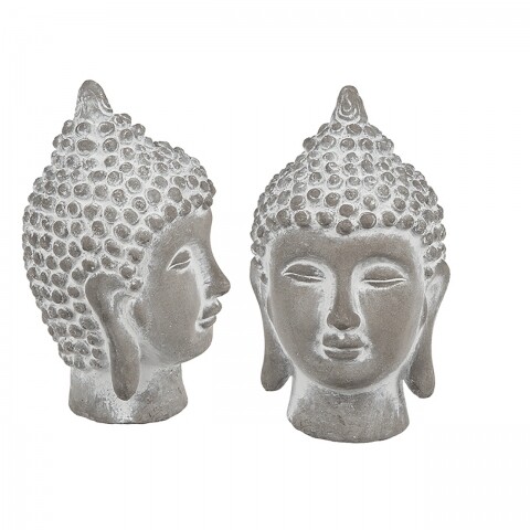 Decorațiune Buddha, Out of the blue, 15.5 x 9 cm, ciment, gri