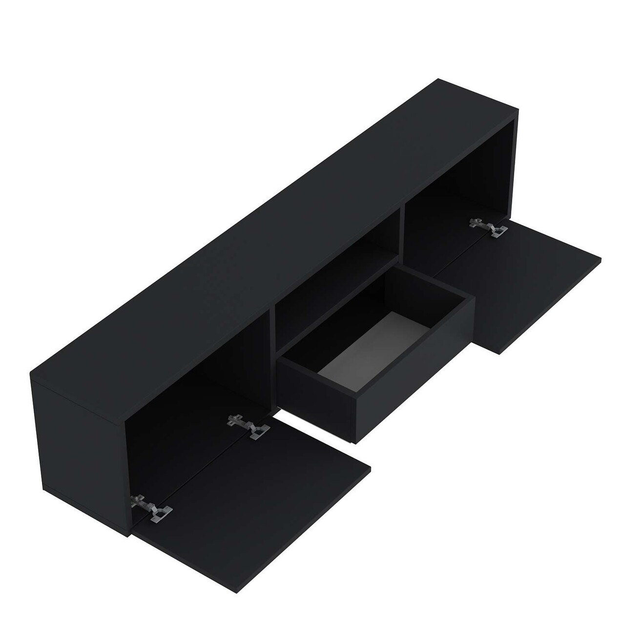 Comoda TV, Hanah Home, 1302-DROP-1, 140x49x30 cm, PAL , Antracit / Argintiu - view 7