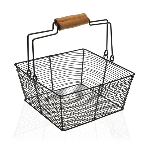 Cos pentru fructe squared, versa, 22.5 x 22.5 x 10 cm, otel, negru