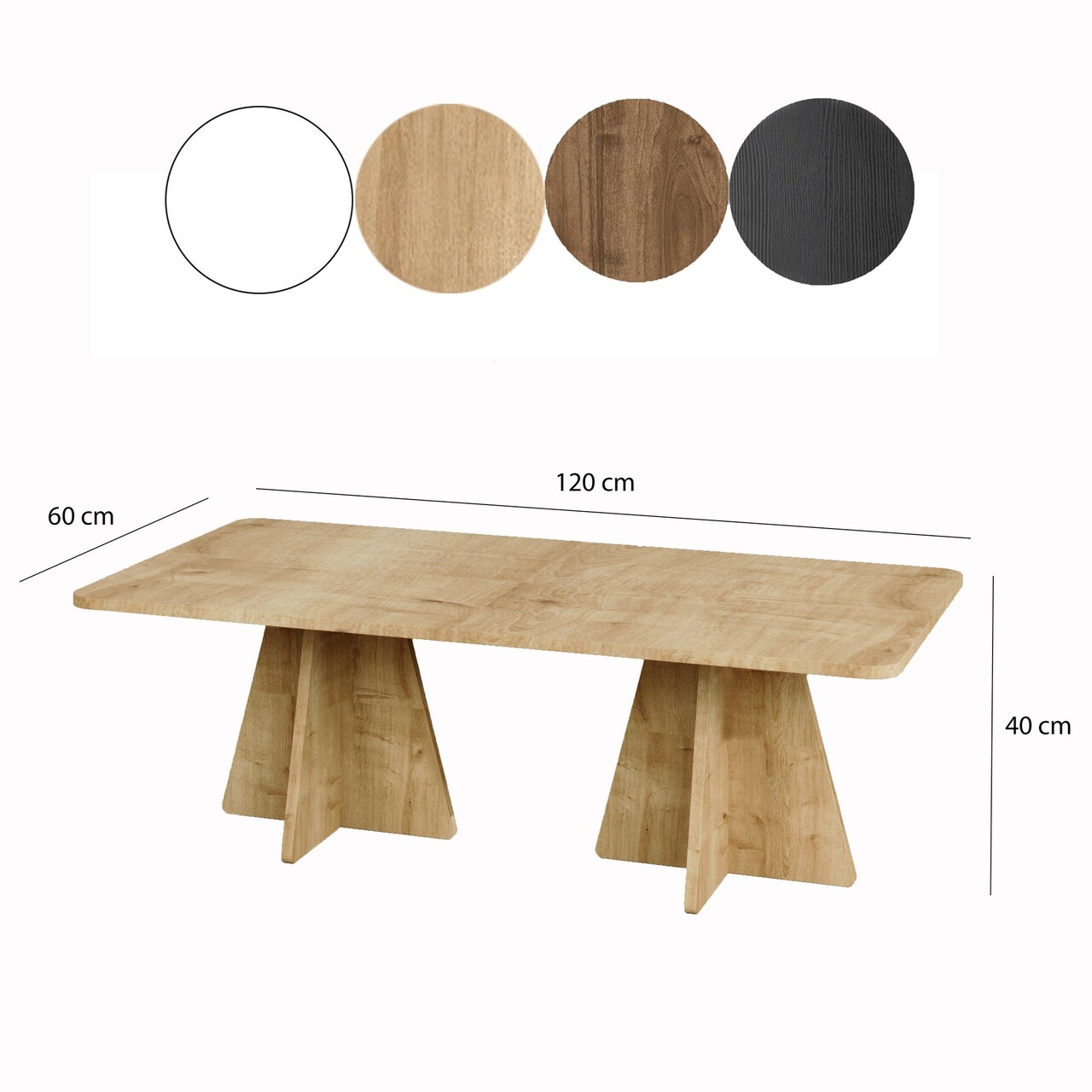 Masuta de cafea, Neostill, Mushroom 2, 120x40x60 cm, PAL, Maro