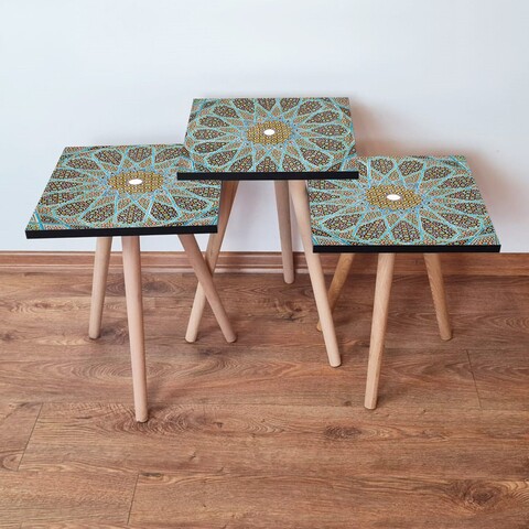 Set masute 3 piese, Leona, 3Shp340, Multicolor