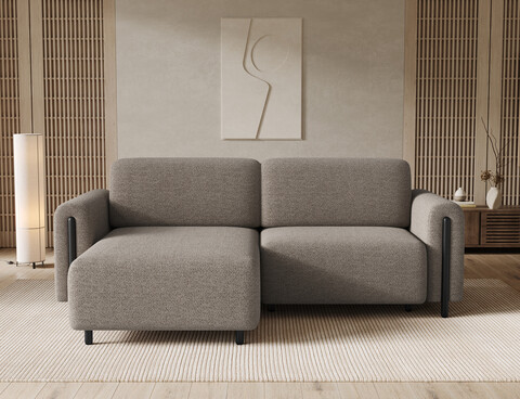 Coltar extensibil stanga 3 locuri ELTAP, LT-BL-20ROY, Acossta, 244x154x95 cm, lemn/poliester, maro/negru