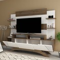 Comoda TV, Zena Home, Deparo, 180 x 29.5 x 148.6 cm, pal melaminat, nuc/alb