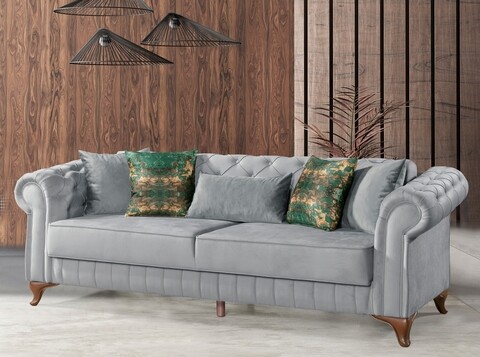 Canapea pedesa-toledo08, pandia home, 235x90x85 cm, lemn, gri