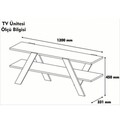 Comoda TV Basic, Almaren, 120x33.1x45 cm, alb/natural