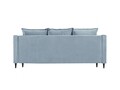 Canapea extensibila, Freesia, Mazzini Sofas, 3 locuri, cu lada de depozitare, 215x94x90 cm, catifea, albastru deschis