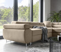 Coltar extensibil dreapta 4 locuri, ELTAP, Anton, 272x203x85 cm, lemn/poliester, bej inchis