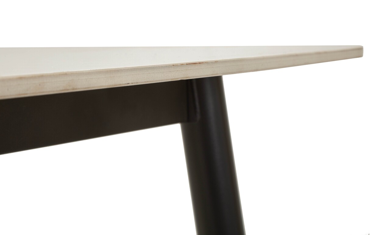 Masa dining, Mauro Ferretti, Josh, 138x78x76 cm, metal/ceramica, negru/alb - imagine 3