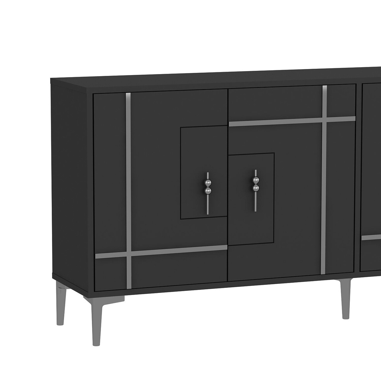 Consola, Hanah Home, Simge, 180x78.6x35 cm, PAL , Antracit / Argintiu - view 5