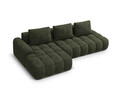 Coltar extensibil stanga 3 locuri, Linz, Cosmopolitan Design, 275x142x84 cm, cotiera dreapta, catifea, verde