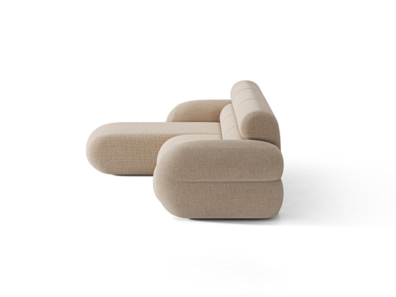 Coltar stanga 4 locuri, Neo, Micadoni Home, 305x165x83 cm, tesatura Chenille Silencio, bej sand — imaginea 3