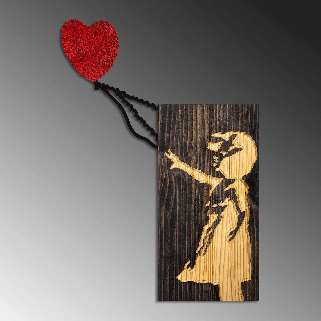 Decoratiune de perete, Banksy, Dimensiuni: 60 x 83 cm, Nuc / Maro / Roșu - view 4