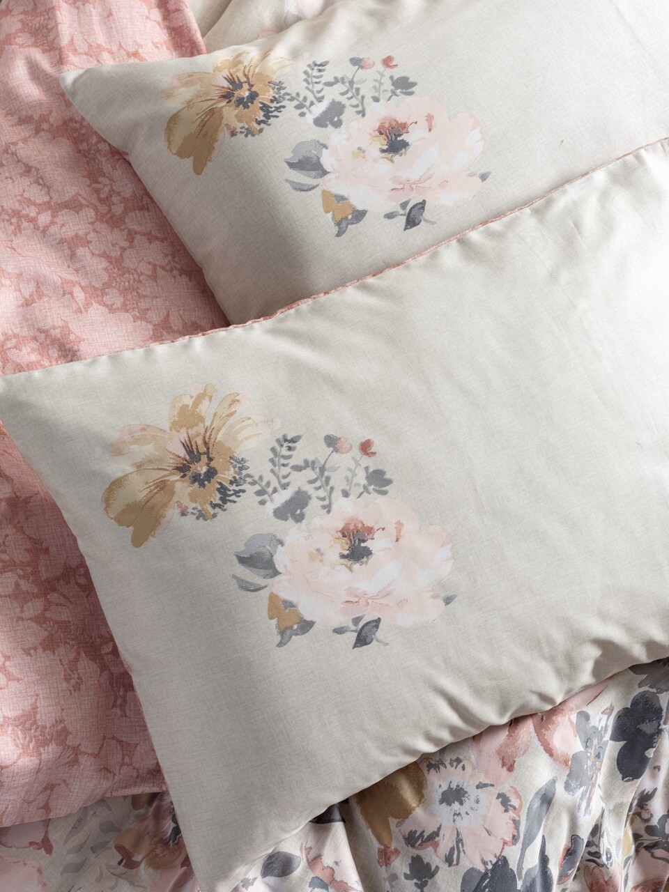 Lenjerie de pat dubla, Dalya - Powder, Cotton Box, Bumbac Satinat