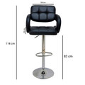 Scaun de bar, Seatix, Bürocci Cappa, 58x114x58 cm, Poliuretan, Negru/Argintiu