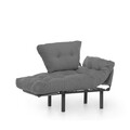 Fotoliu extensibil Nitta Single, Futon,135x70 cm,metal, gri