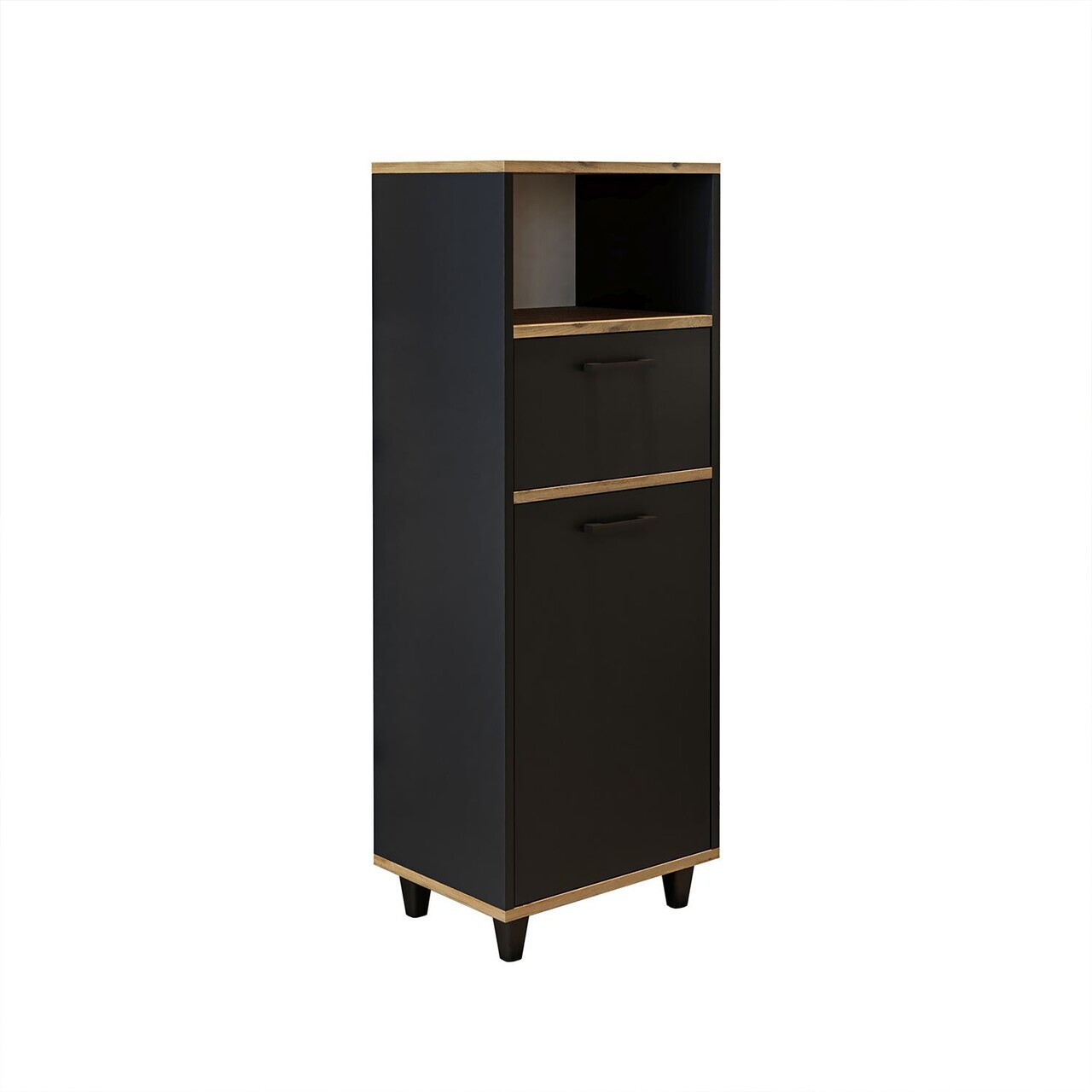Dulap multifunctional, Hanah Home, 2506, 45x115x35 cm, PAL MELAMINAT, Antracit / Pin Atlantic — imaginea 6