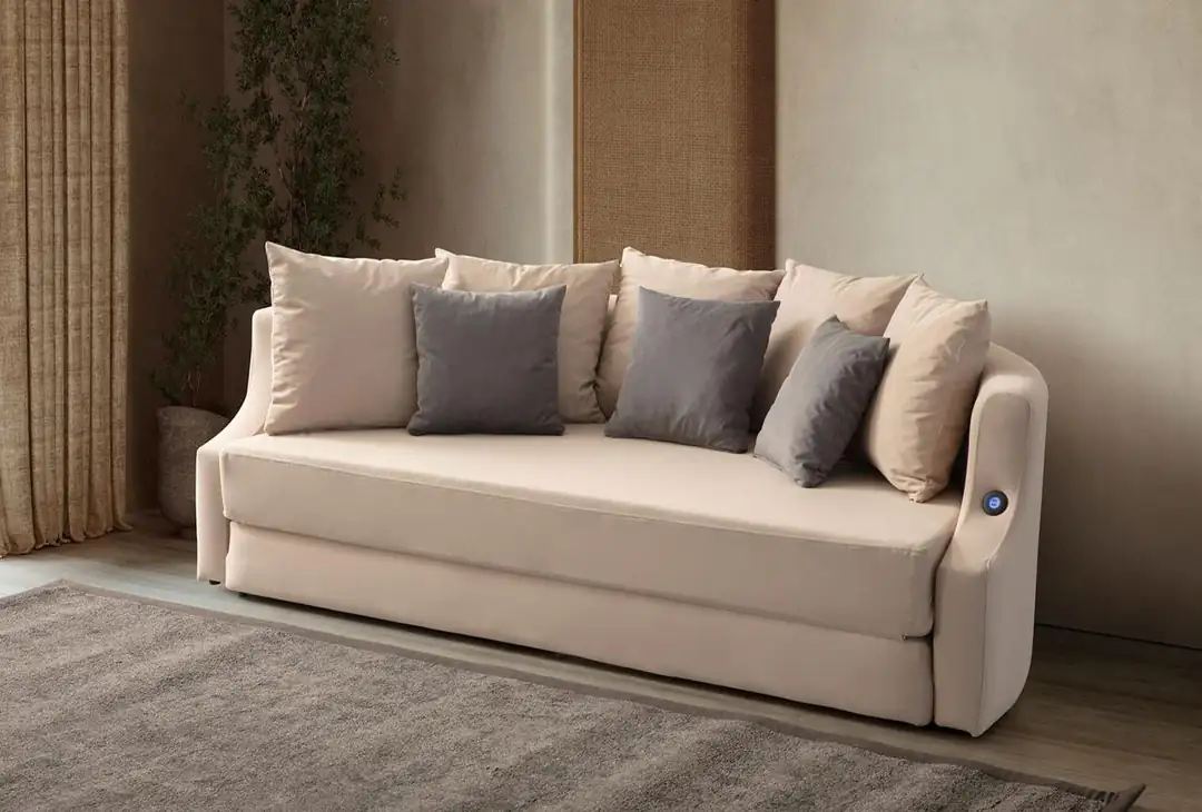 Canapea extensibila 3 locuri, Atelier del Sofa, 752EST1125, Frame: 70% HORNBEAM/30% MELAMINE COATED CHIPBOARD, Crem