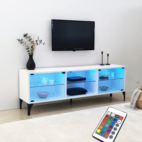 Comoda TV, Neostill, Tokyo, 160x55x35 cm, Alb mezoni.ro