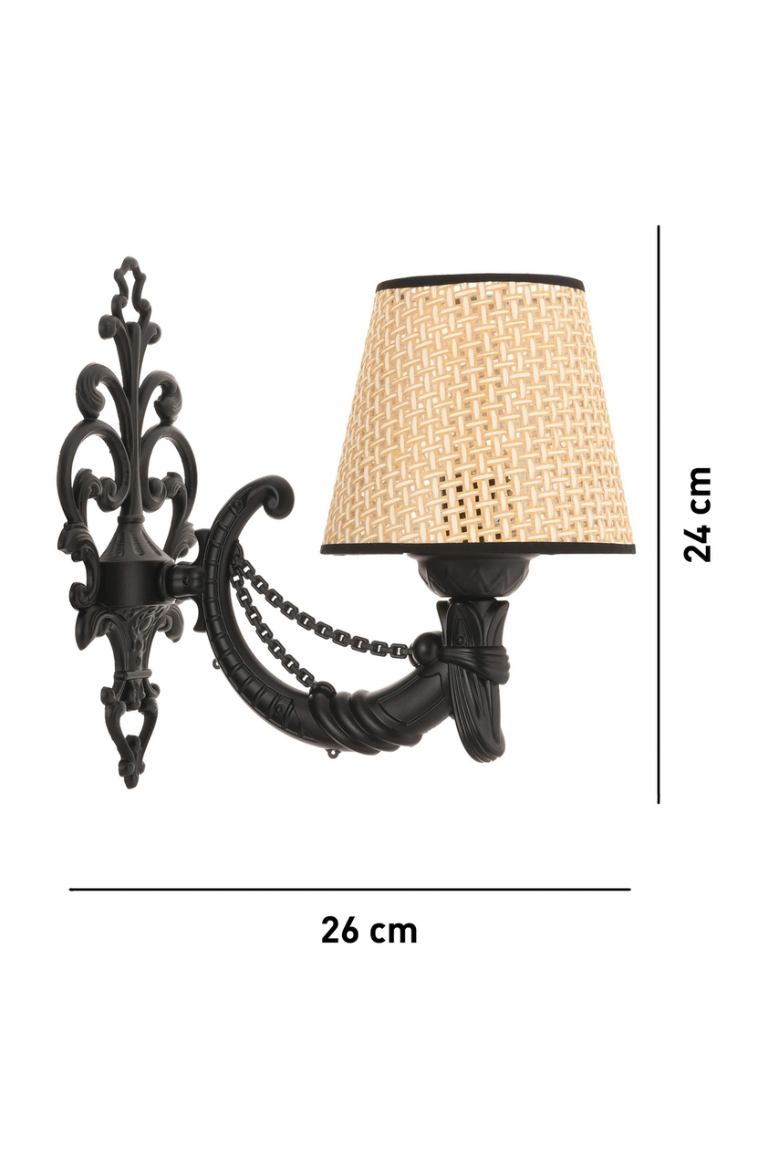 Aplica de perete, Opviq, 390FLH2343, Natural/Negru - view 5