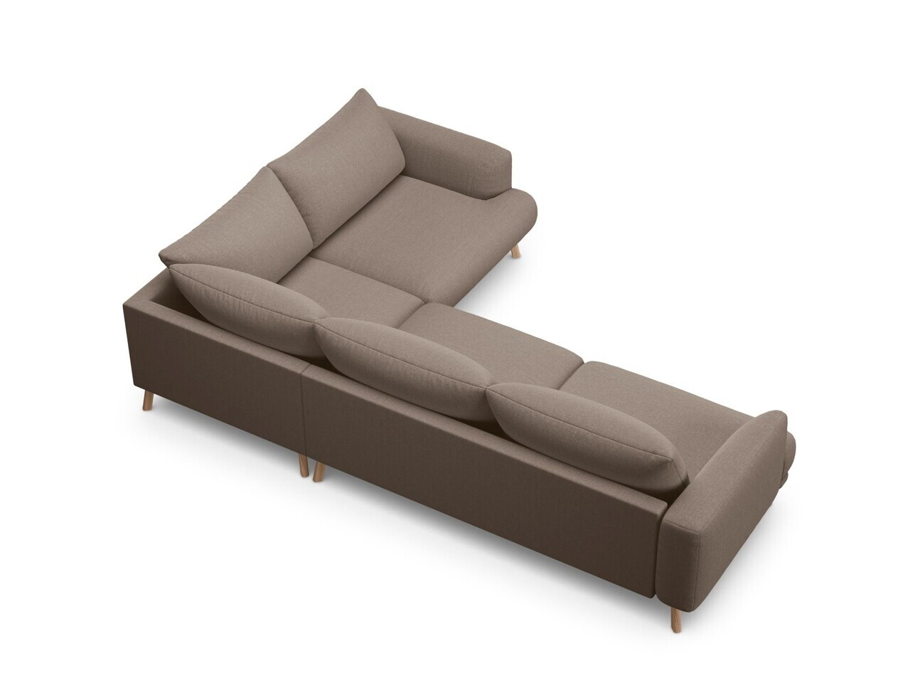 Coltar dreapta 4 locuri, Naomi, Micadoni Home, 280x195x75 cm, tesatura structurata, cappuccino — imaginea 4