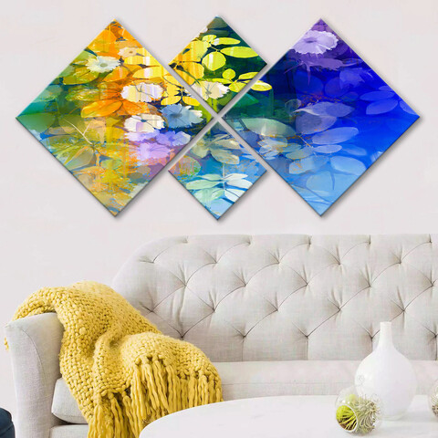Set 4 tablouri decorative, 4MDF80677590, MDF, Imprimat UV, Multicolor Evans