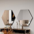 Oglinda decorativa, Siam, Zeo, 70x60x2.2 cm, MDF , Negru