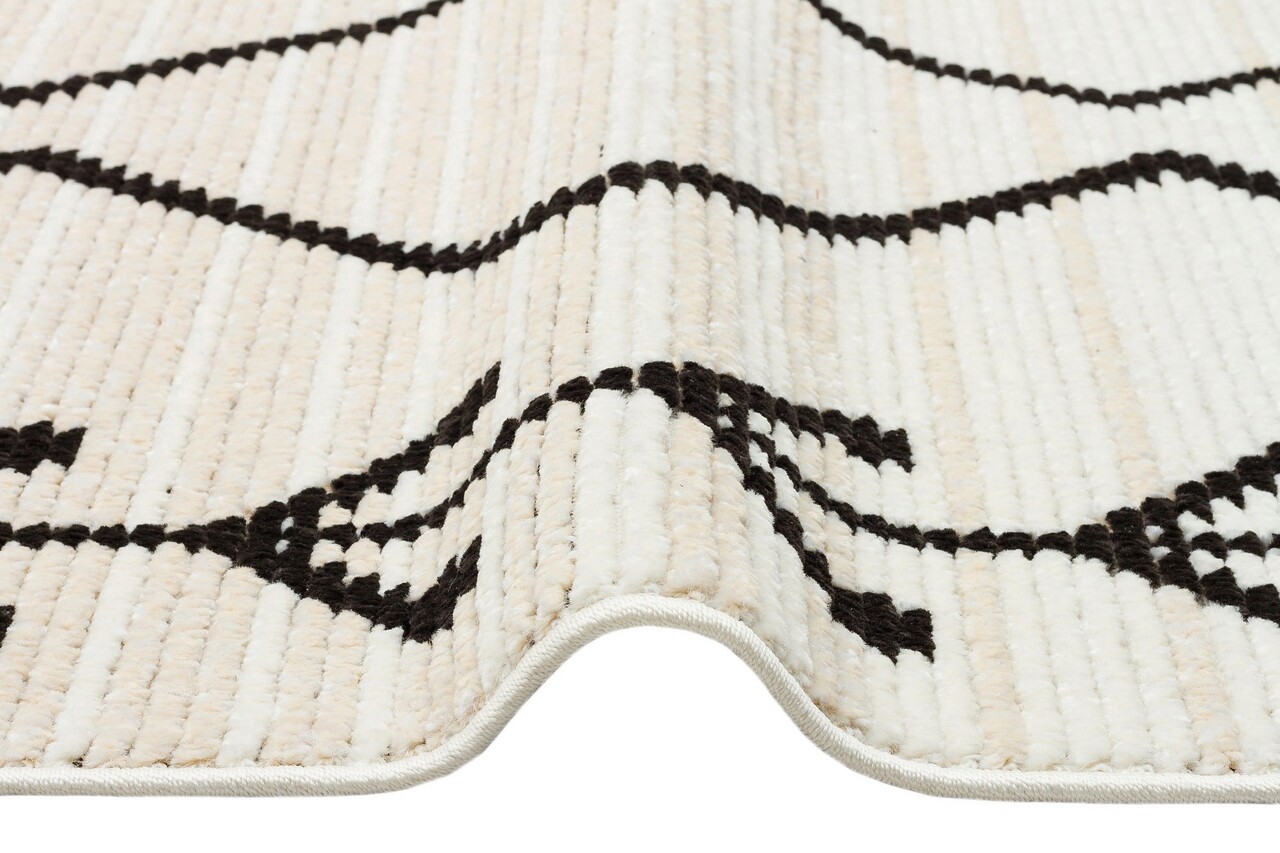 Covor, Zm 02 Cream Black , 80x300 cm, Polipropilena, Multicolor - 3 | YEO