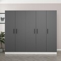 Dulap pentru haine, Minerva, Kale, 225x210x52 cm, PAL, Antracit