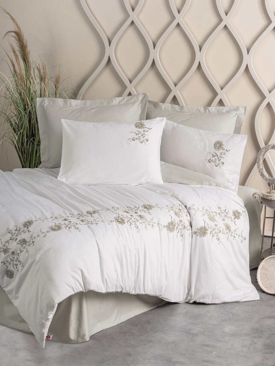 Lenjerie de pat dubla, Urian - Beige, Cotton Box, Bumbac Satinat