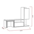Comoda TV Begi, Decorotika, 120x30x92 cm, alb/bej
