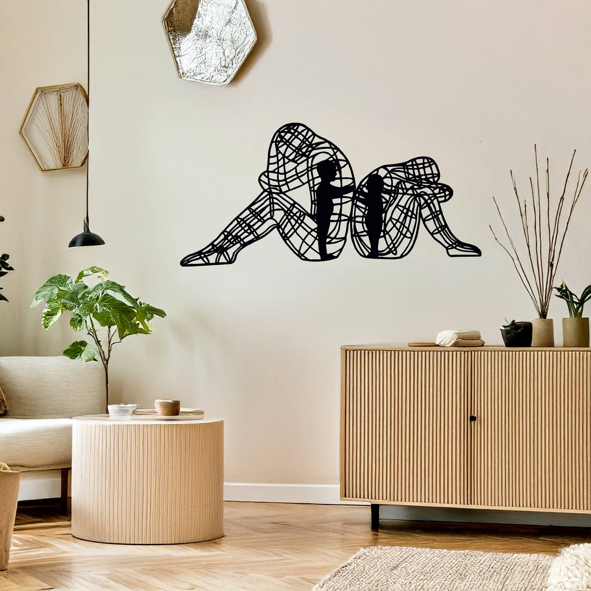 Decoratiune de perete, DCV-1045-MT, Dimensiune: 50 x 25 cm, Negru