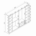 Dulap pentru haine, Minerva, Luxe, 274x210x52 cm, PAL, Alb / Auriu / Fum