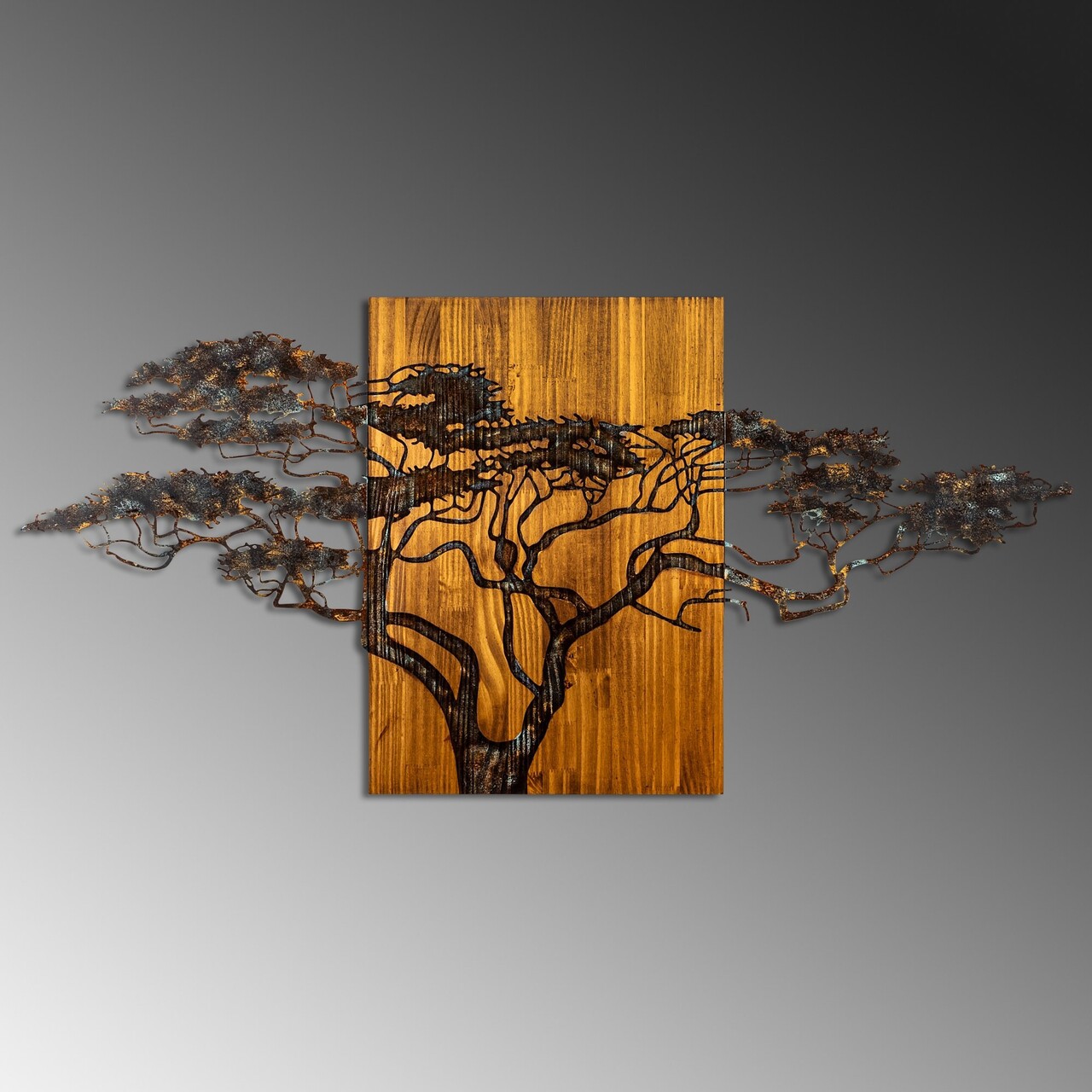 Decoratiune de perete, Acacia Tree, Lățime: 144 cm Înălțime: 70 cm Adâncime: 3 cm, Multicolor - view 5