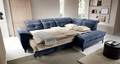 Coltar extensibil dreapta 5 locuri ELTAP, RT-40REL, Inferne, 297x210x107 cm, lemn/poliester, albastru